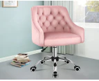 ALFORDSON Velvet Office Chair Computer Swivel Chairs Armchair Work Study Seat Pink Adult Kids