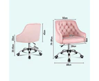 ALFORDSON Velvet Office Chair Computer Swivel Chairs Armchair Work Study Seat Pink Adult Kids