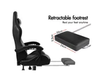 Alfordson Gaming Office Chair Extra Large Pillow Racing Executive Footrest Seat Black & Grey