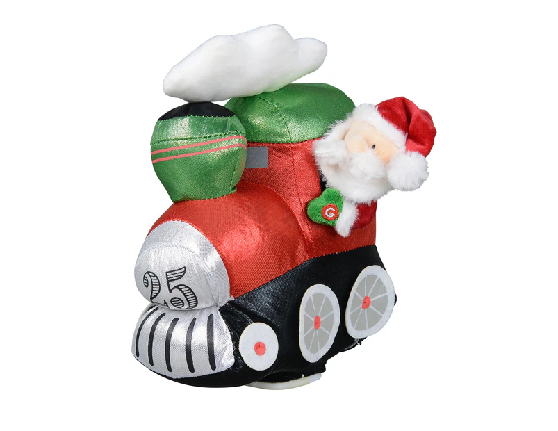 Wobbling Christmas Train Locomotive Christmas Animation With Santa - 28cm - Red Green Black & White