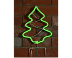 Green Neon Flex Christmas Tree Outdoor Solar Powered Path Light - 32cm