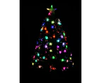 Multi Colour Fibre Optic Christmas Tree With 85 Tips & LED Stars - 90cm - Green with Multi Colour