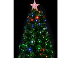 Multi Colour LED & Fibre Optic Christmas Tree with 200 Tips & Bulbs - 1.8m - Green with Multi Colour