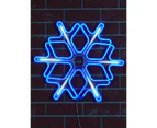 Blue Snowflake & Cool White Strip Neon Christmas Light Rope Silhouette - 60cm - Blue & Cool White