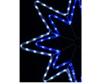 Blue & Cool White 5-Point Star of Bethlehem LED Rope Light Silhouette - 75cm - Blue & Cool White