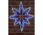 Blue & Cool White 5-Point Star of Bethlehem LED Rope Light Silhouette - 75cm - Blue & Cool White