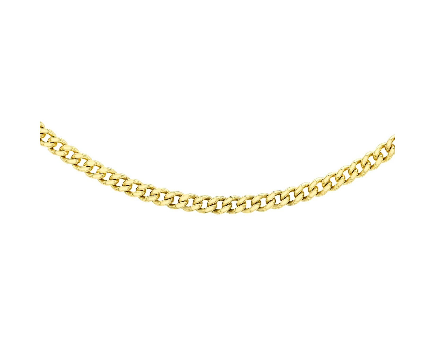 9K Yellow Gold 25 Diamond Cut Curb Chain 45cm