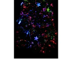 Multi Colour Fibre Optic Christmas Tree With Baubles, LED Stars & 90 Tips - 90cm - Green with Multi Colours