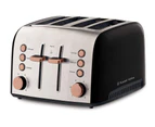 Russell Hobbs Brooklyn 4 Slice Toaster Kettle Set - Black/Copper