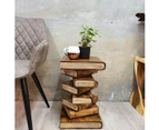 [Free Shipping]MANGO TREES "Book Stack" Side/Corner Table Planet Stand NB - Natrual