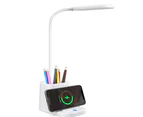 LED Desk Lamp with Wireless Charger, Eye-Caring Desk Lamps with Pen Holder, Table Lamp with 3 Lighting Modes