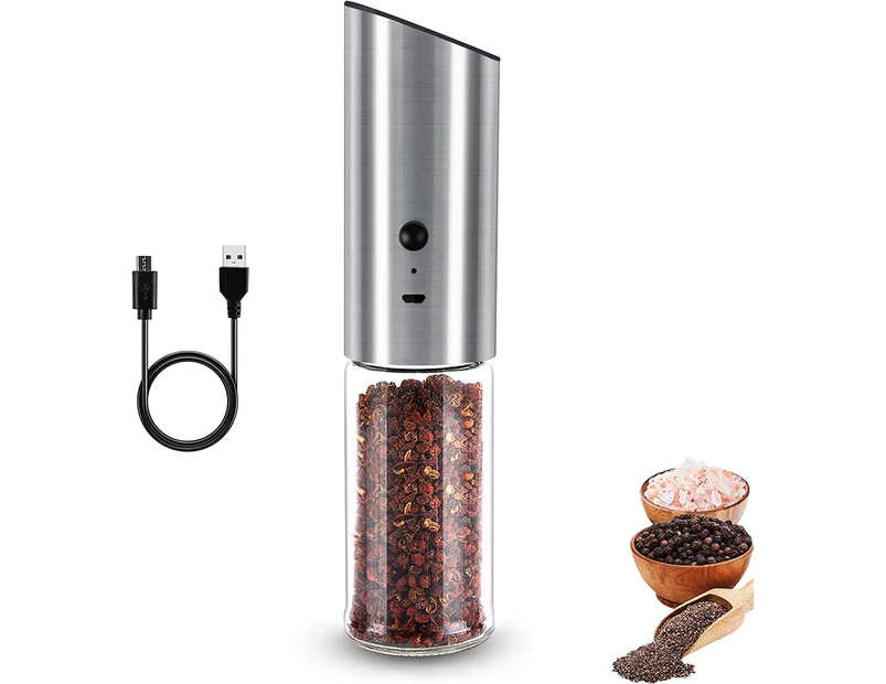 Rechargeable electric pepper mill, electric pepper mill, automatic gravity-operated salt and pepper mill, USB rechargeable