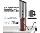 Rechargeable electric pepper mill, electric pepper mill, automatic gravity-operated salt and pepper mill, USB rechargeable