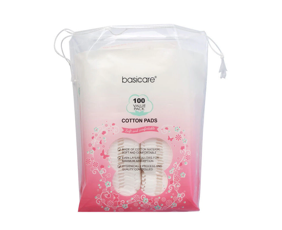 Basicare 100-Piece Thin Cotton Pads Value Pack