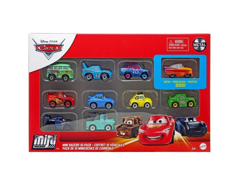  Mattel Disney Pixar Cars Die-Cast Mini Racers 10-Pack