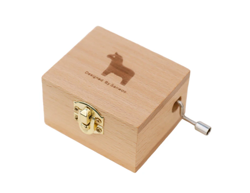 Animal/Tower/Sailboat Design Carved Mini Wooden Music Box Kids Birthday Gift Horse