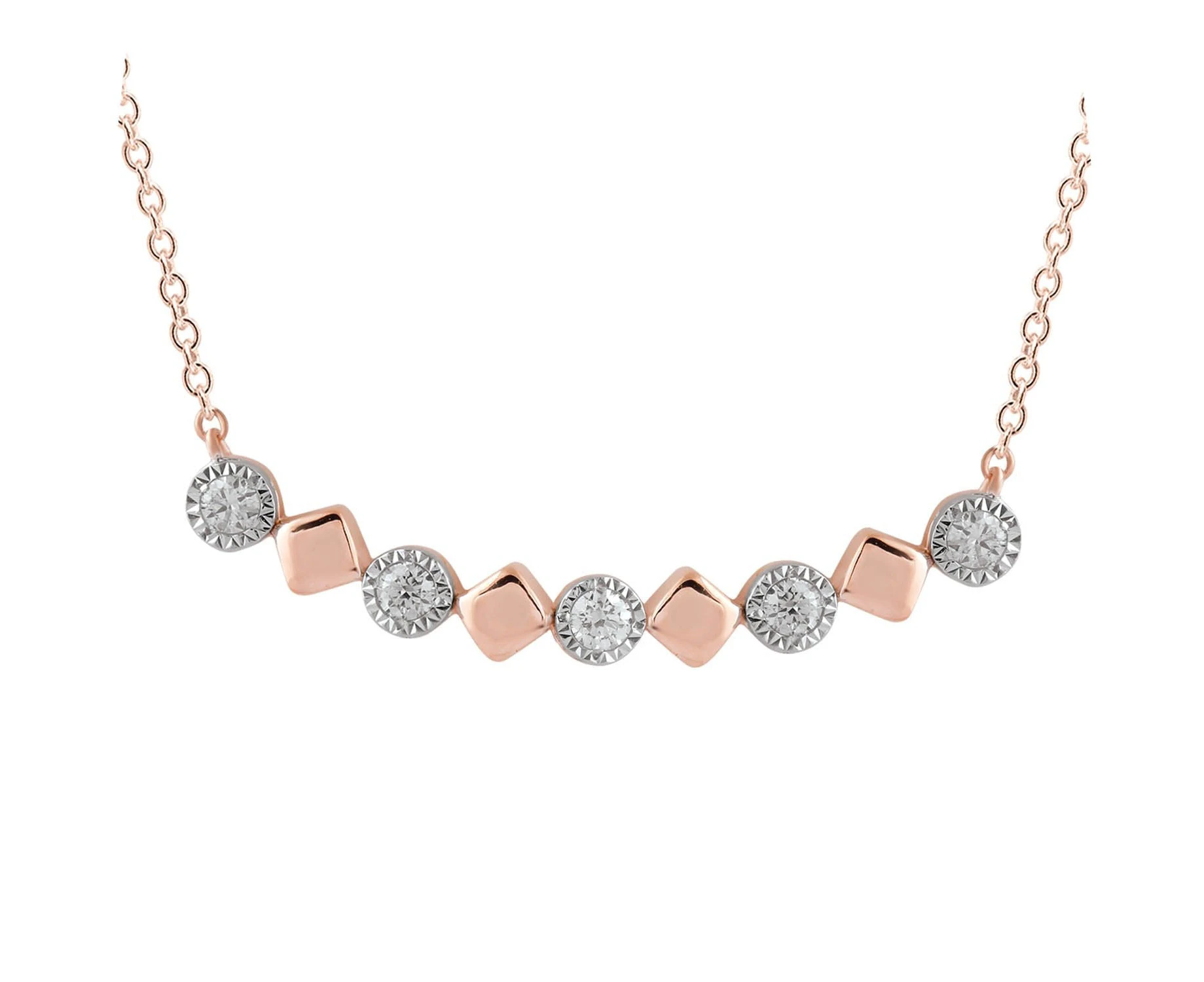 Necklace with 0.15ct Diamonds in 9K Rose Gold