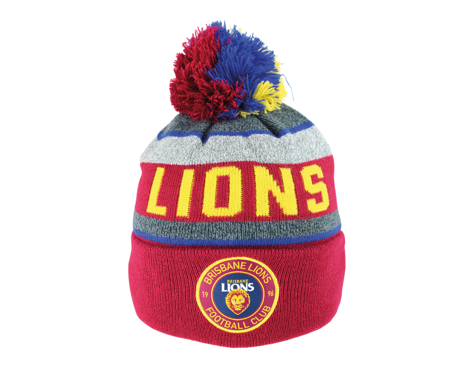 Brisbane Lions AFL Tundra Beanie Hat Pompom Ski Snowboard