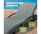 Livsip Sun Lounger Outdoor Lounge Wicker Outdoor Furniture Day Bed Cushion 2X