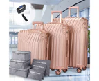 3pc Luggage Suitcase Trolley Set TSA Travel Carry On Bag Hard Case Lightweight A - Pink