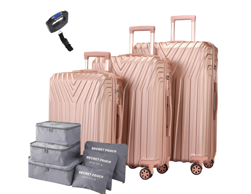 Pink hard case cheap suitcase