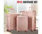 3pc Luggage Suitcase Trolley Set TSA Travel Carry On Bag Hard Case Lightweight A - Pink