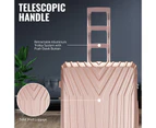 3pc Luggage Suitcase Trolley Set TSA Travel Carry On Bag Hard Case Lightweight A - Pink