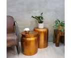 [Free Shipping]MANGO TREES Akora42 Hand Crafted Metal Side Table/Stool 42cm - Copper