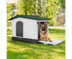 Taily Plastic Dog Kennel Outdoor Indoor Pet Puppy Dog House XL Extra Large Green Anti UV Shelter