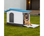 Taily Plastic Dog Kennel Outdoor Indoor Pet Puppy Dog House XL Extra Large Blue Anti UV Shelter