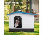 Taily Plastic Dog Kennel Outdoor Indoor Pet Puppy Dog House XL Extra Large Blue Anti UV Shelter