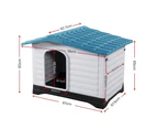 Taily Plastic Dog Kennel Outdoor Indoor Pet Puppy Dog House XL Extra Large Blue Anti UV Shelter