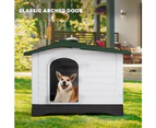 Taily Plastic Dog Kennel Outdoor Indoor Weatherproof Pet Puppy Dog House Large Green Anti UV Shelter