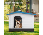 Taily Plastic Dog Kennel Outdoor Indoor Weatherproof Pet Puppy Dog House Large Blue Anti UV Shelter