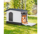 Taily Plastic Dog Kennel Outdoor Indoor Weatherproof Pet Puppy Dog House Large Grey Anti UV Shelter