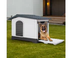 Taily Plastic Dog Kennel Outdoor Indoor Pet Puppy Dog House XL Extra Large Grey Anti UV Shelter
