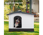 Taily Plastic Dog Kennel Outdoor Indoor Pet Puppy Dog House XL Extra Large Grey Anti UV Shelter