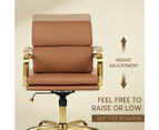 Furb Ergonomic Executive Eames Office Chair Height Adjustable Chair Gold/Brown