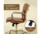 Furb Ergonomic Executive Eames Office Chair Height Adjustable Chair Gold/Brown