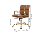 Furb Ergonomic Executive Eames Office Chair Height Adjustable Chair Gold/Brown