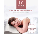 Mona Bedding 2x Natural Latex Pillows 3-Zone Pillow Cover Bed Set Washable 11cm Thick Soft 56x36cm M