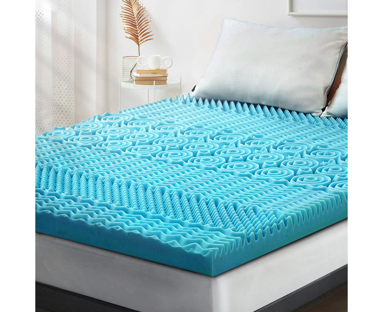 Mona Bedding 8cm QUEEN Memory Foam Mattress Topper Cool Gel Bed Bamboo Cover Underlay 7-Zone