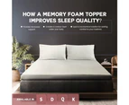 Mona Bedding 8cm KING Memory Foam Mattress Topper Cool Gel Bed Bamboo Cover Underlay