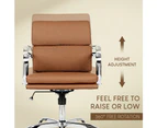 Furb Ergonomic Executive Eames Office Chair Height Adjustable Chair Sliver/Brown