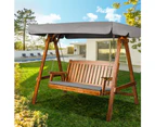 Furb Swing Chair Outdoor Furniture Wooden Patio Deck Bench Canopy Hanging 3 Seater Stand Hammock