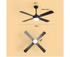 Krear 52" Ceiling Fan w/Light Remote Control 4 Wooden Blades Reversible Motor Fans Living Room Black