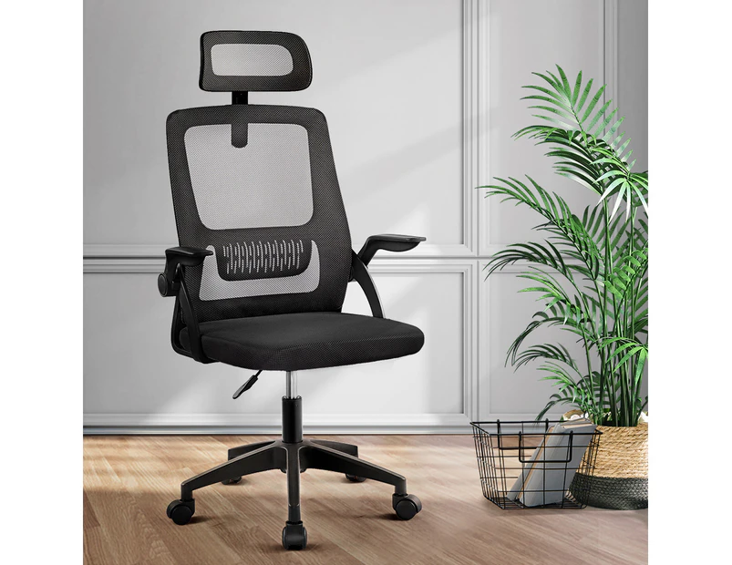 Furb Office Chair Computer Gaming Mesh Executive Chairs Study Work Lifting Seating Headrest Black