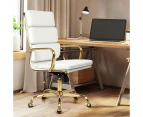 Furb Ergonomic Reclining Executive Eames Office Chair Height Adjustable Gold/White