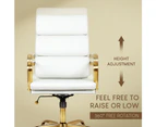 Furb Ergonomic Reclining Executive Eames Office Chair Height Adjustable Gold/White