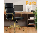 Furb Office Chair Gaming Executive High-Back Computer PU Leather Seat Work Study Black Eames Replica